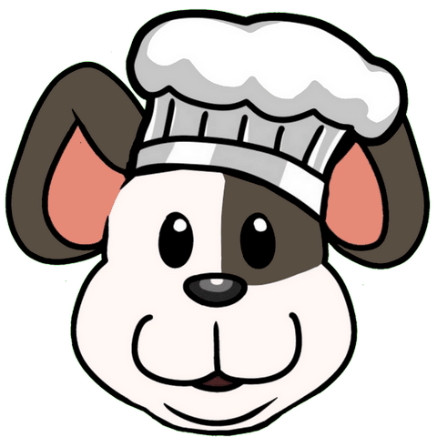 tête de chien avec chapeau de cuisinier
