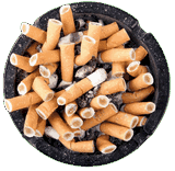 cendrier de cigarettes toxiques