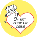 annuaire chien, logo 4 Pat' pour un coeur